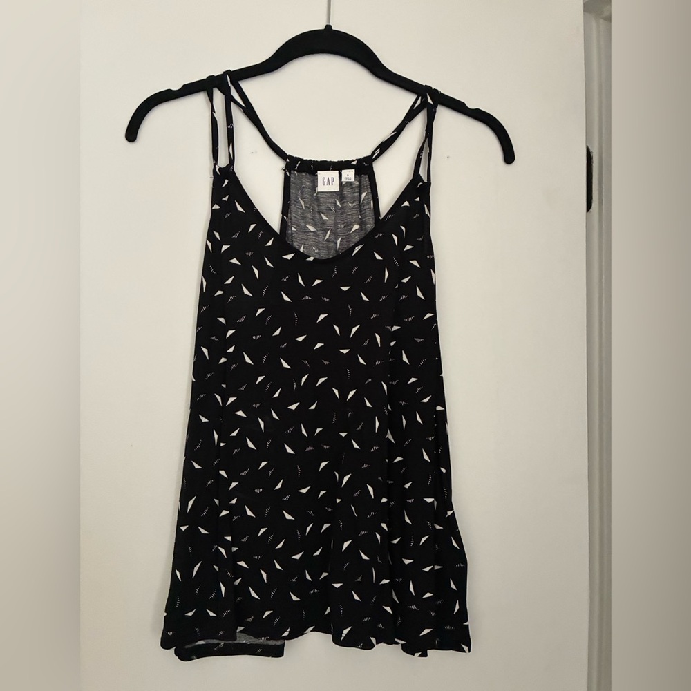 GAP Black Tank with White Triangle Print